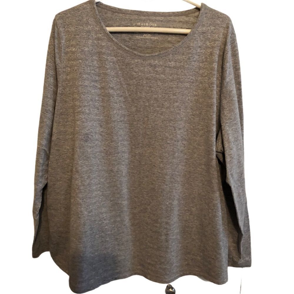 Talbots Silver & Gray LS Top 3X